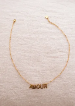 Colliers-EASY-CLOTHES Collier Maxi - Lettrage AMOUR - Ajustable & InoxydableEasy Clothes       