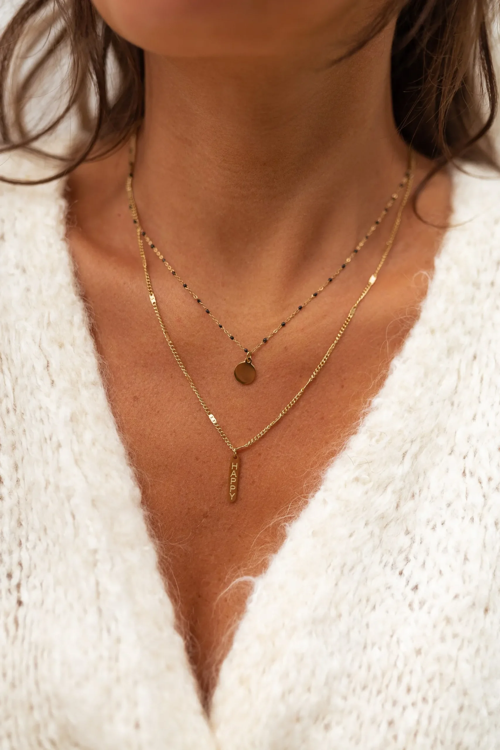 Colliers-EASY-CLOTHES Collier Pilar - doré et noirEasy Clothes Doré et noir