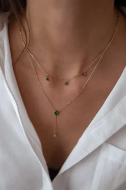 Colliers-EASY-CLOTHES Collier Sula - doré et vertEasy Clothes Doré et vert