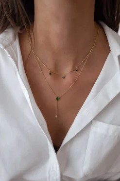 Colliers-EASY-CLOTHES Collier Sula - doré et vertEasy Clothes Doré et vert       