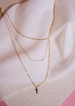 Colliers-EASY-CLOTHES Collier Triple Rang | Doré | Acier Inoxydable | Bijoux Easy Clothes Doré       