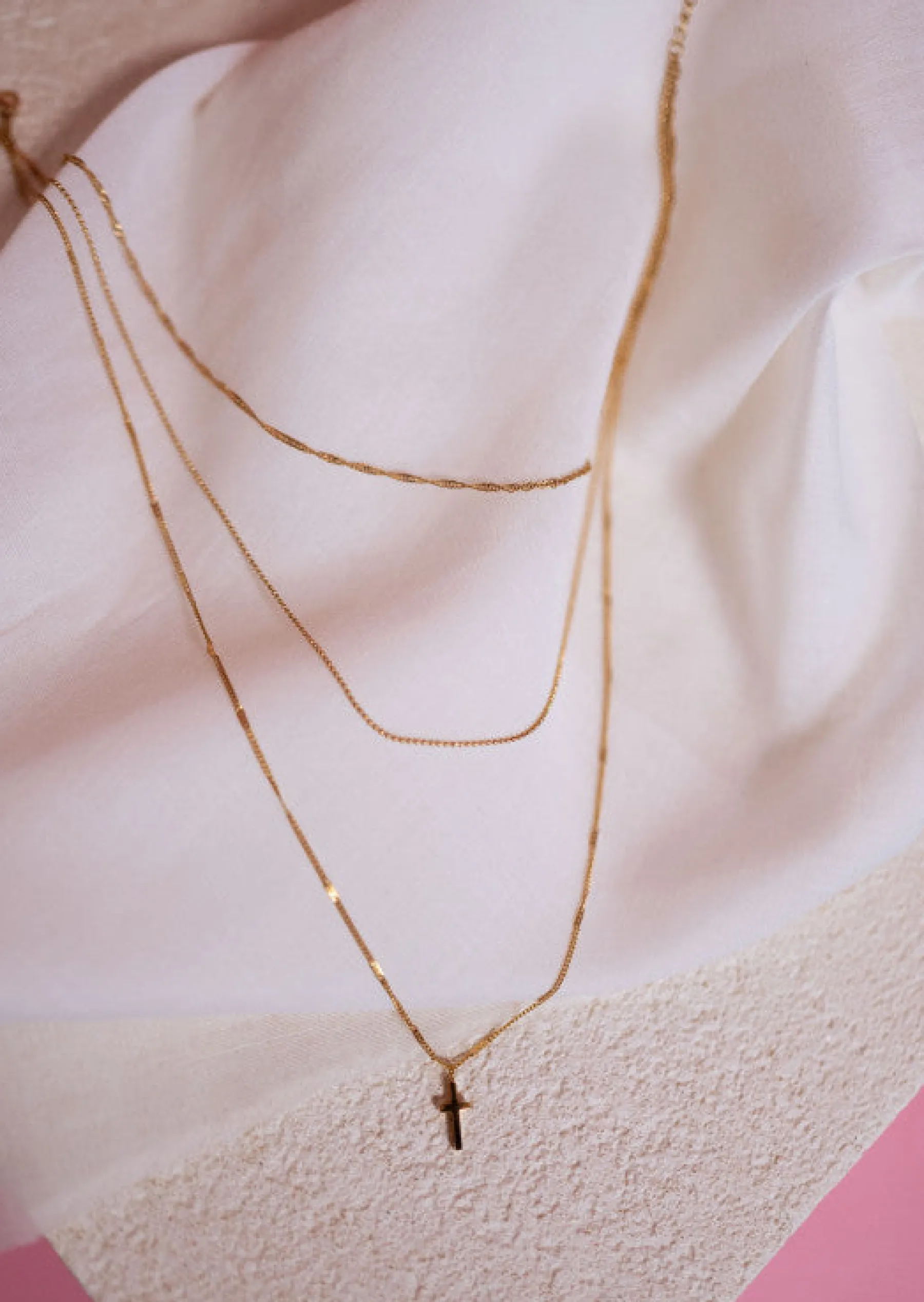 Colliers-EASY-CLOTHES Collier Triple Rang | Doré | Acier Inoxydable | Bijoux Easy Clothes Doré