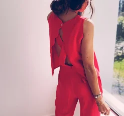 Combinaisons-EASY-CLOTHES Combinaison Tabata - rouge corailEasy Clothes Rouge corail       