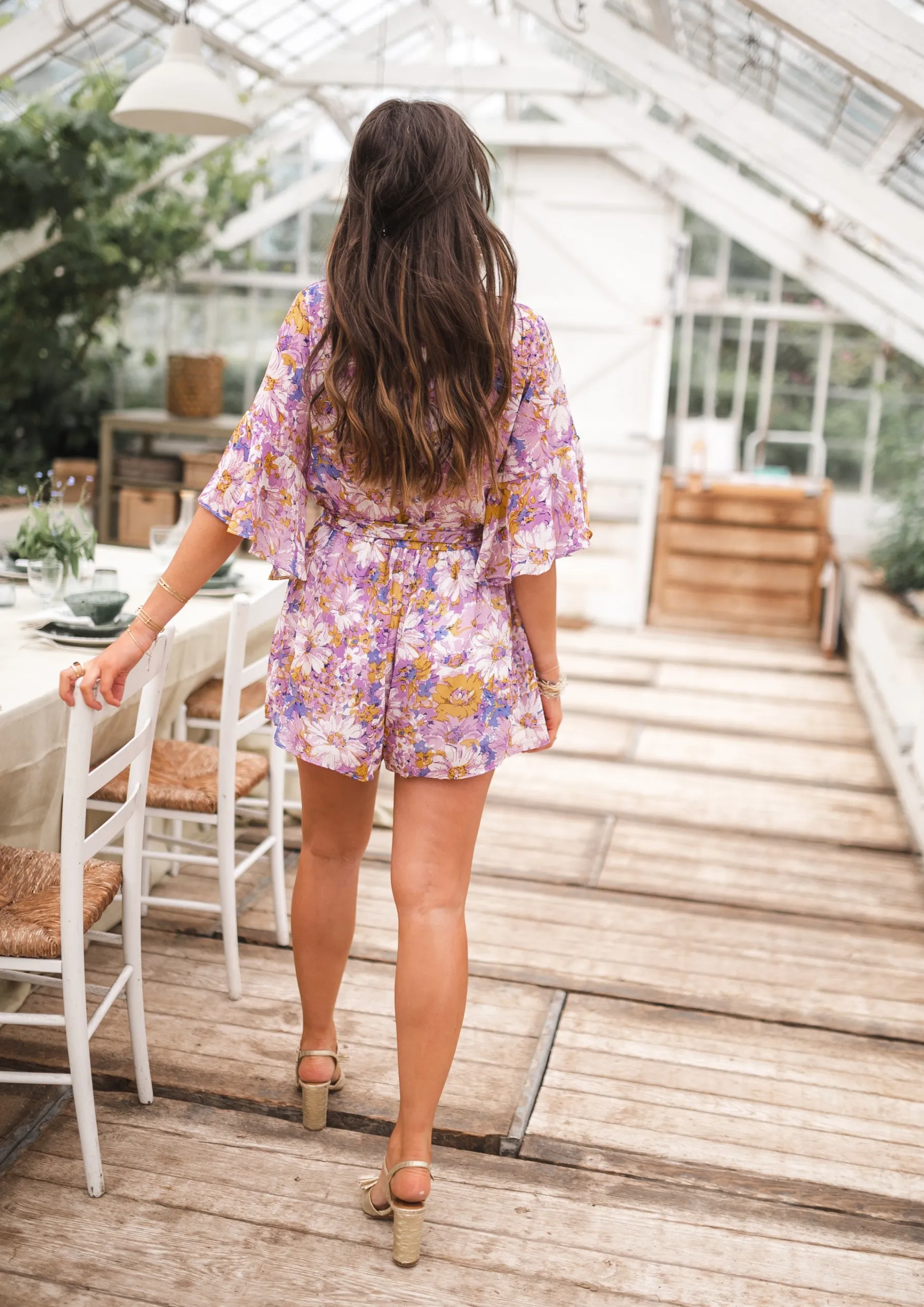 Combinaisons-EASY-CLOTHES Combi-short Cybelle - lilas à fleursEasy Clothes Lilas à fleurs