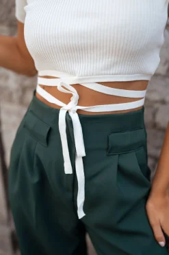 Tops & T-shirts-EASY-CLOTHES Crop top Mike - blancEasy Clothes Blanc