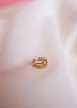 Bagues-EASY-CLOTHES Double Bague Vora | Perle Verte | Bijoux Easy Clothes Dorée       