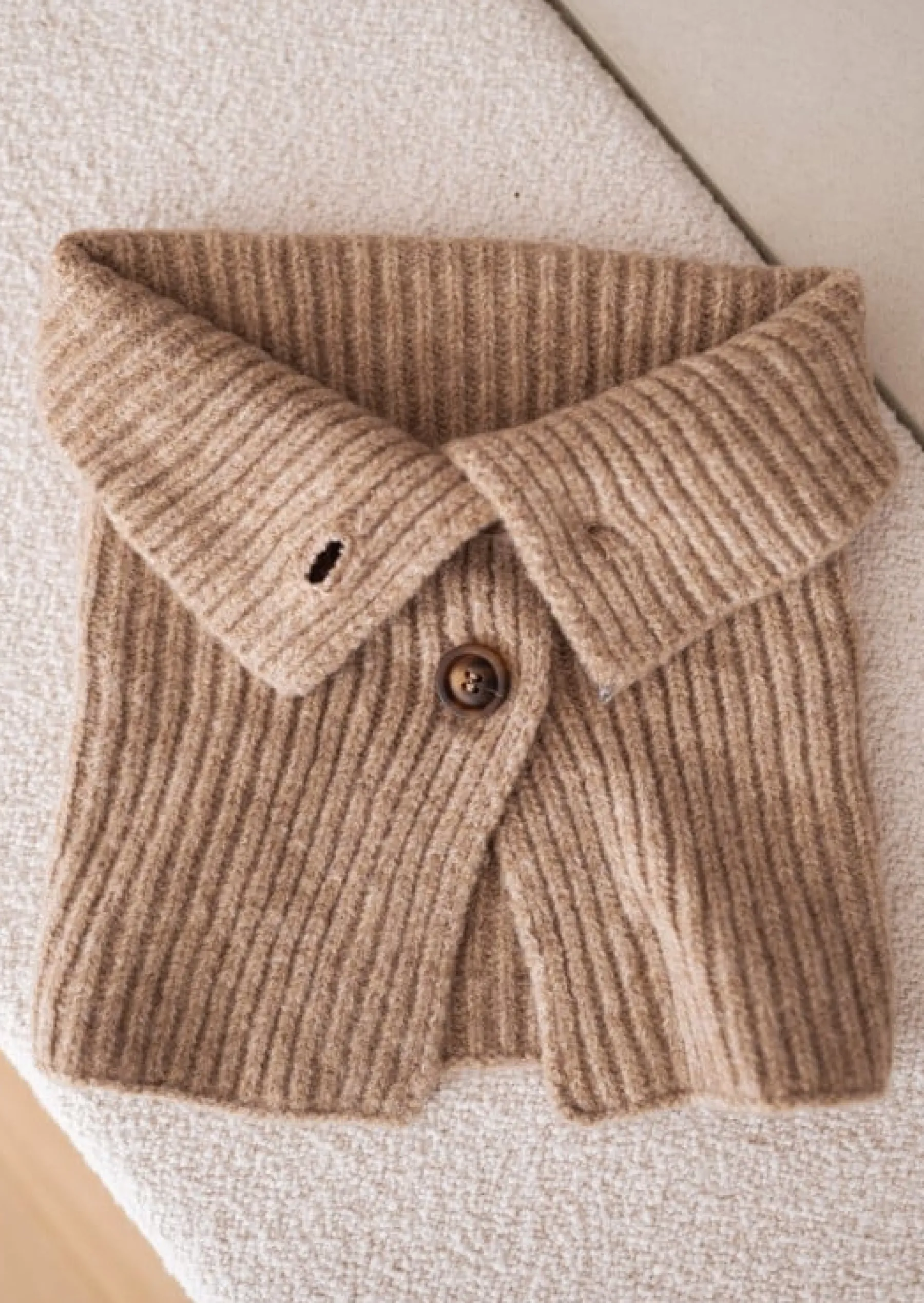 Echarpes & Foulards-EASY-CLOTHES Echarpe Oxford - Beige - Col Montant - DouceEasy Clothes Beige