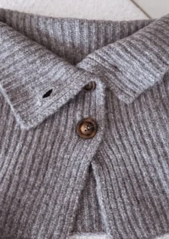 Echarpes & Foulards-EASY-CLOTHES Echarpe Oxford - Grise - Col Montant - DouceEasy Clothes Grise