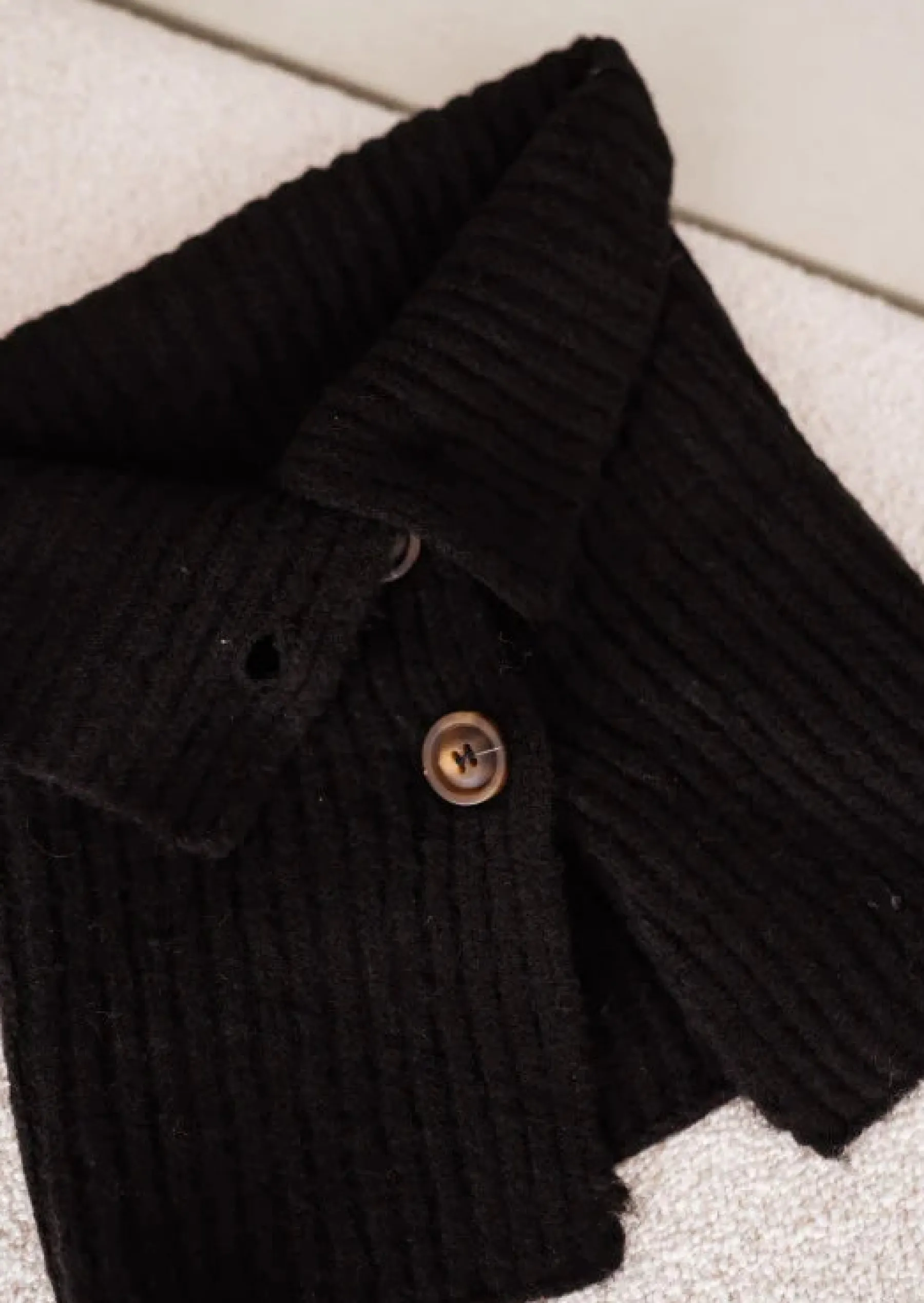 Echarpes & Foulards-EASY-CLOTHES Echarpe Oxford - Noire - Col Montant - DouceEasy Clothes Noire