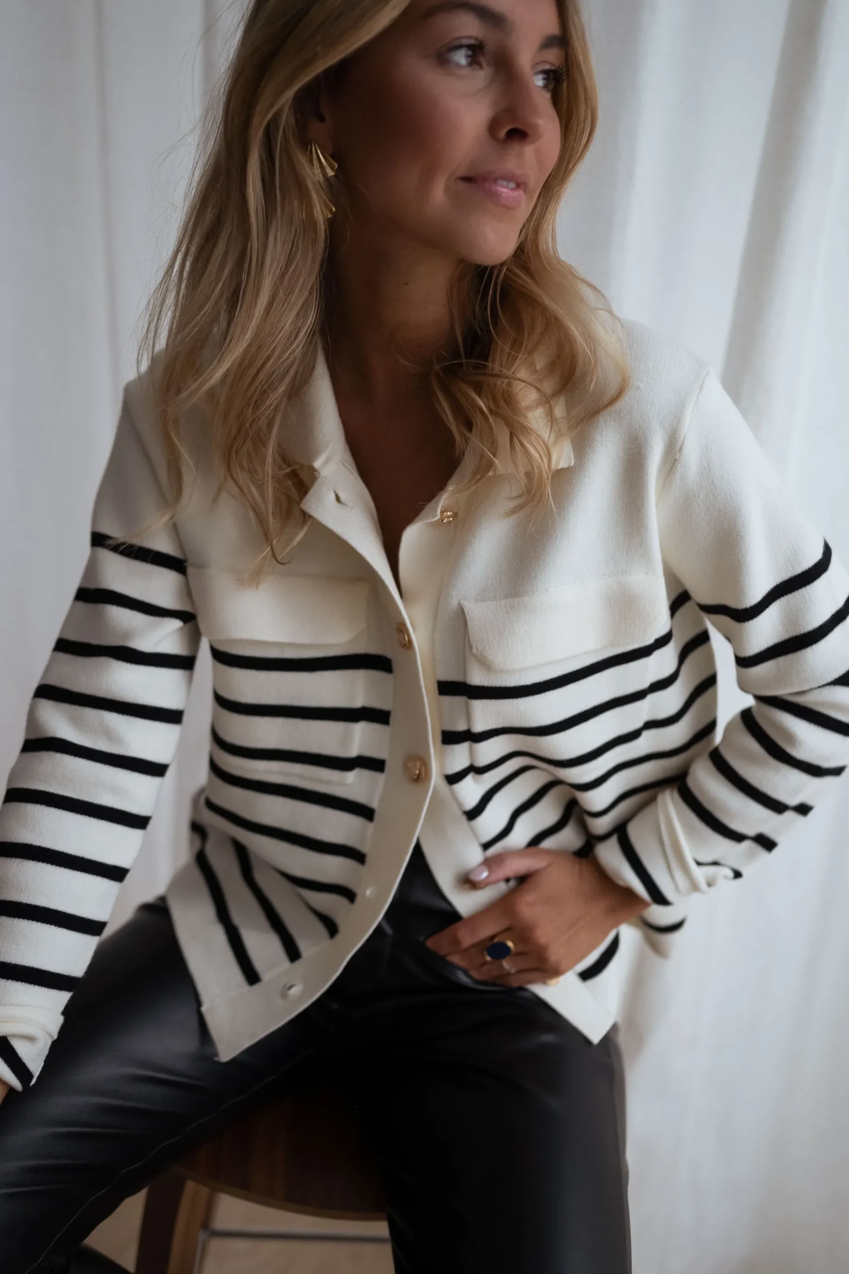 Pulls & Gilets-EASY-CLOTHES Gilet Danie - à lignesEasy Clothes À lignes
