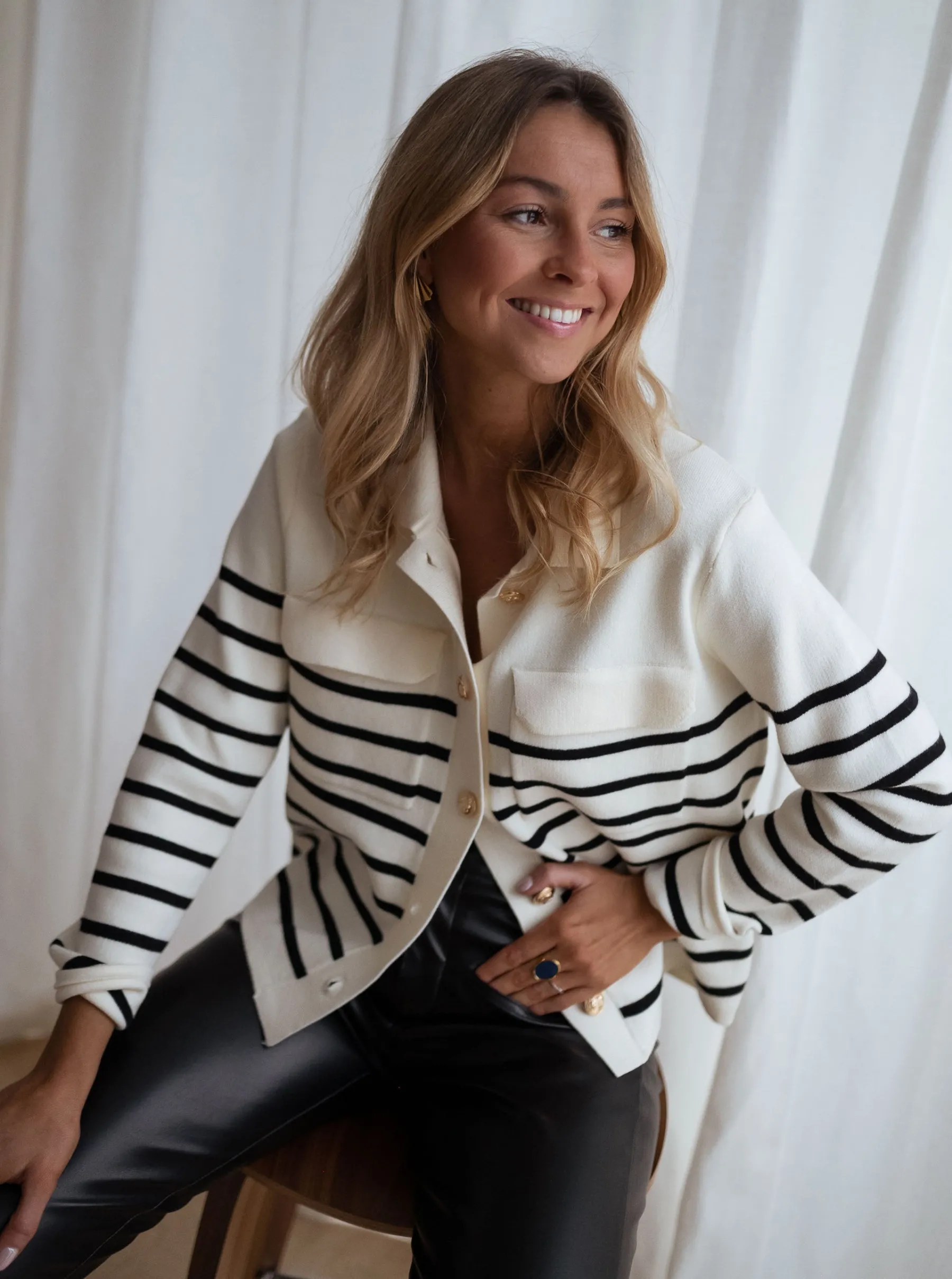 Pulls & Gilets-EASY-CLOTHES Gilet Danie - à lignesEasy Clothes À lignes