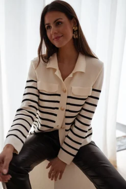 Pulls & Gilets-EASY-CLOTHES Gilet Danie - à lignesEasy Clothes À lignes