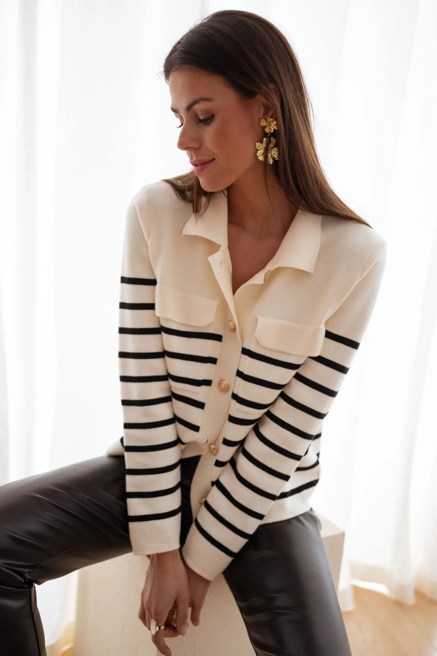 Pulls & Gilets-EASY-CLOTHES Gilet Danie - à lignesEasy Clothes À lignes