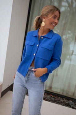 Pulls & Gilets-EASY-CLOTHES Gilet Fika - bleu roiEasy Clothes Bleu roi       