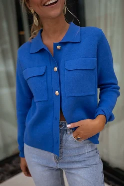 Pulls & Gilets-EASY-CLOTHES Gilet Fika - bleu roiEasy Clothes Bleu roi       