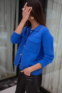Pulls & Gilets-EASY-CLOTHES Gilet Fika - bleu roiEasy Clothes Bleu roi       