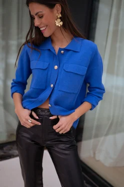 Pulls & Gilets-EASY-CLOTHES Gilet Fika - bleu roiEasy Clothes Bleu roi       