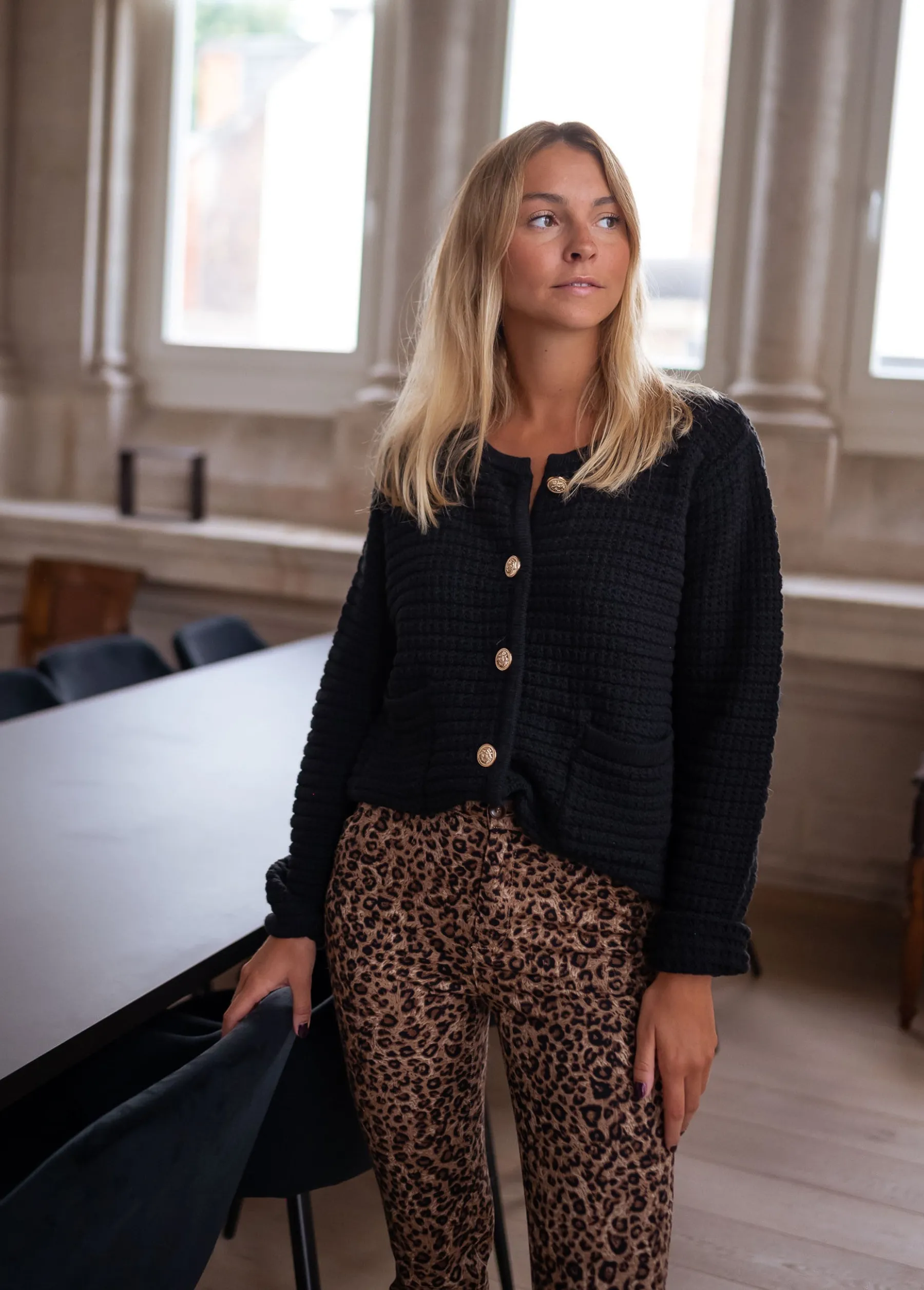 Pulls & Gilets-EASY-CLOTHES Gilet Lyno - noirEasy Clothes Noir