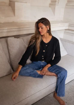 Pulls & Gilets-EASY-CLOTHES Gilet Lyno - noirEasy Clothes Noir