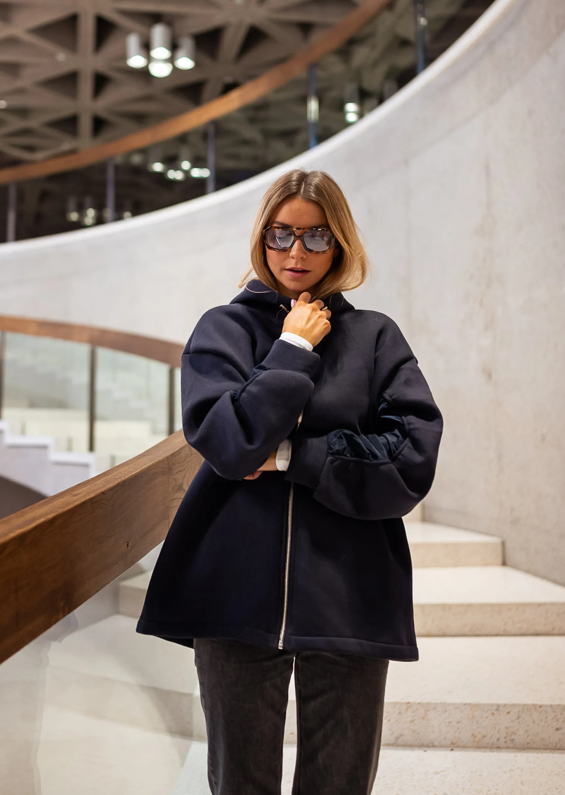Pulls & Gilets-EASY-CLOTHES Gilet Marza - BleuEasy Clothes Bleu à capuche