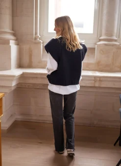 Pulls & Gilets-EASY-CLOTHES Gilet Oren - bleuEasy Clothes Bleu       