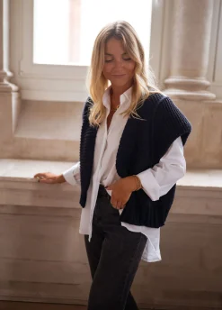 Pulls & Gilets-EASY-CLOTHES Gilet Oren - bleuEasy Clothes Bleu       