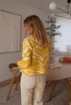 Pulls & Gilets-EASY-CLOTHES Gilet Pacôme - écru et jauneEasy Clothes Écru et jaune       
