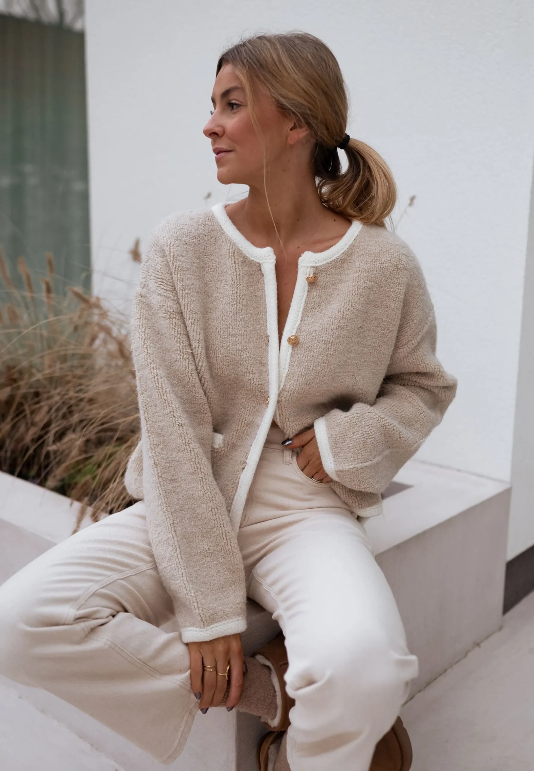 Pulls & Gilets-EASY-CLOTHES Gilet Saja - beigeEasy Clothes Beige