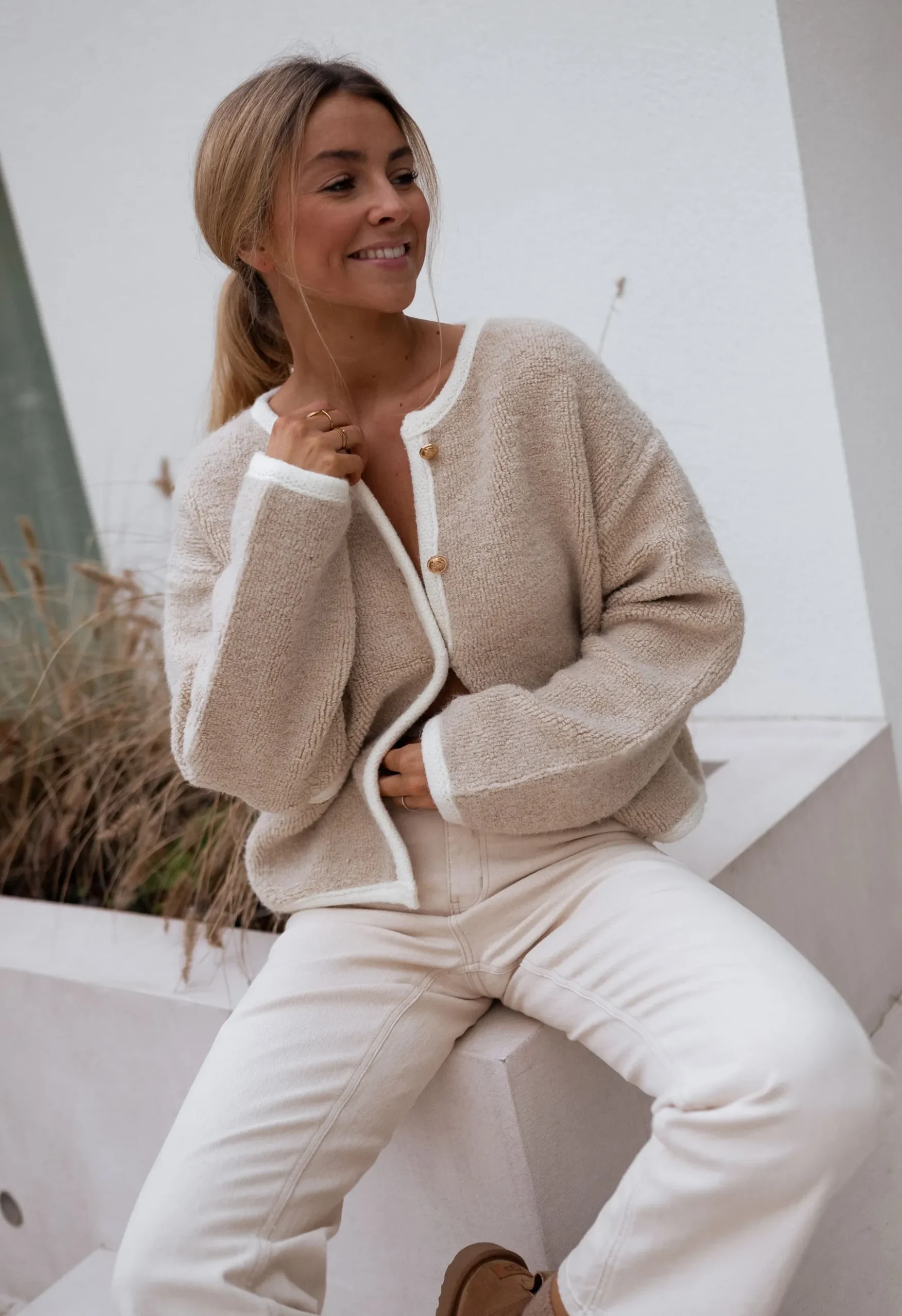 Pulls & Gilets-EASY-CLOTHES Gilet Saja - beigeEasy Clothes Beige
