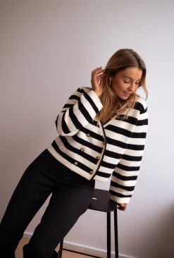 Pulls & Gilets-EASY-CLOTHES Gilet Tyler - À lignesEasy Clothes À lignes       