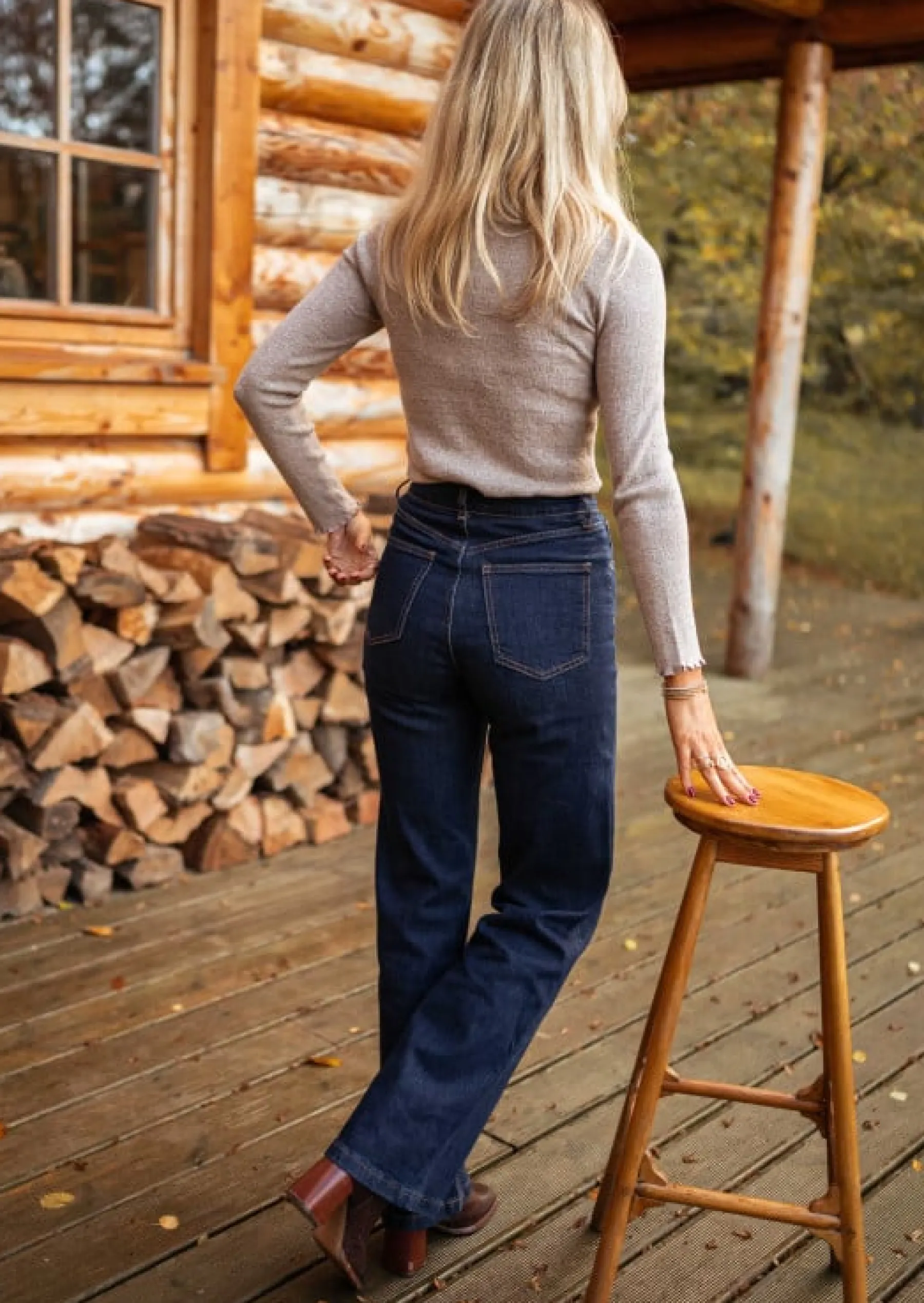 Jeans-EASY-CLOTHES Jeans Arsene - Taille Haute - ÉvaséEasy Clothes Bleu