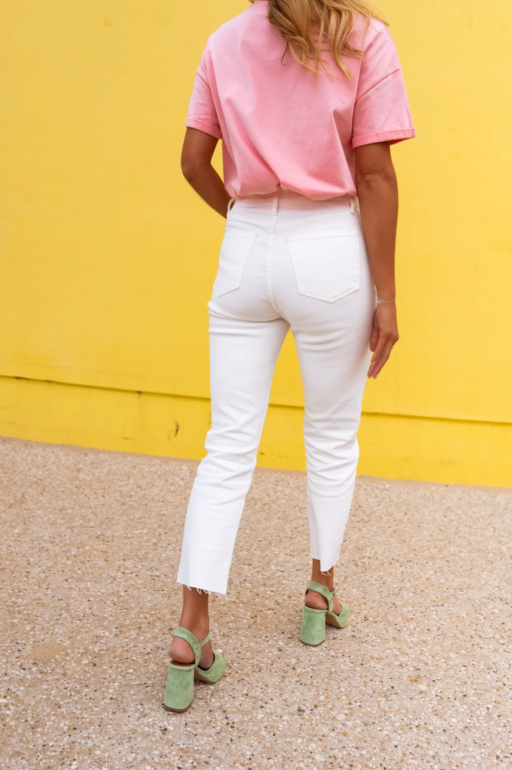 Jeans-EASY-CLOTHES Jeans Baptiste blanc | Jeans coupe carotte | Prêt-à-porter en ligne | Easy Clothes Blanc