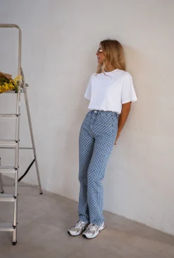 Jeans-EASY-CLOTHES Jeans Donald - À Motifs - Taille HauteEasy Clothes À motifs