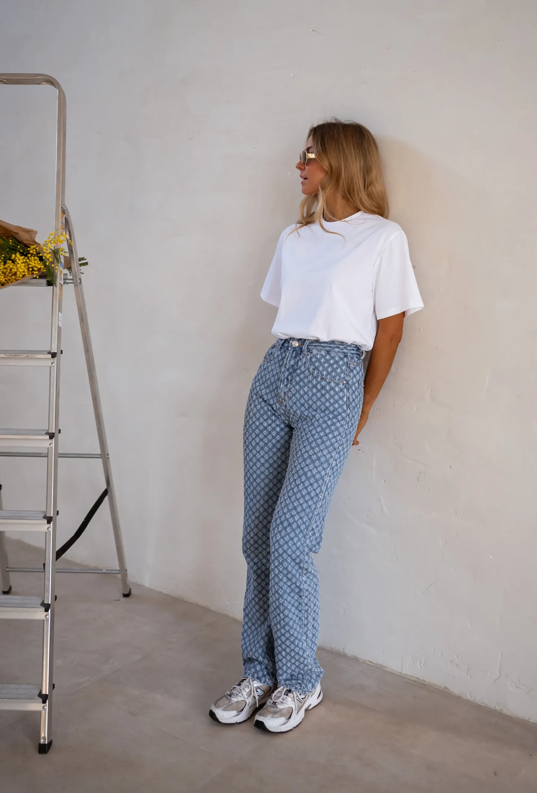 Jeans-EASY-CLOTHES Jeans Donald - À Motifs - Taille HauteEasy Clothes À motifs