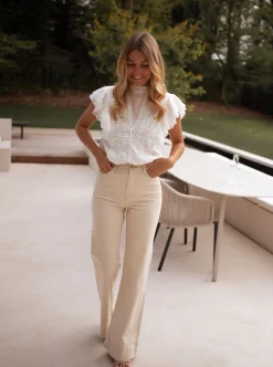 Jeans-EASY-CLOTHES Jeans Eugenie - beigeEasy Clothes Beige       