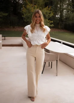 Jeans-EASY-CLOTHES Jeans Eugenie - beigeEasy Clothes Beige       