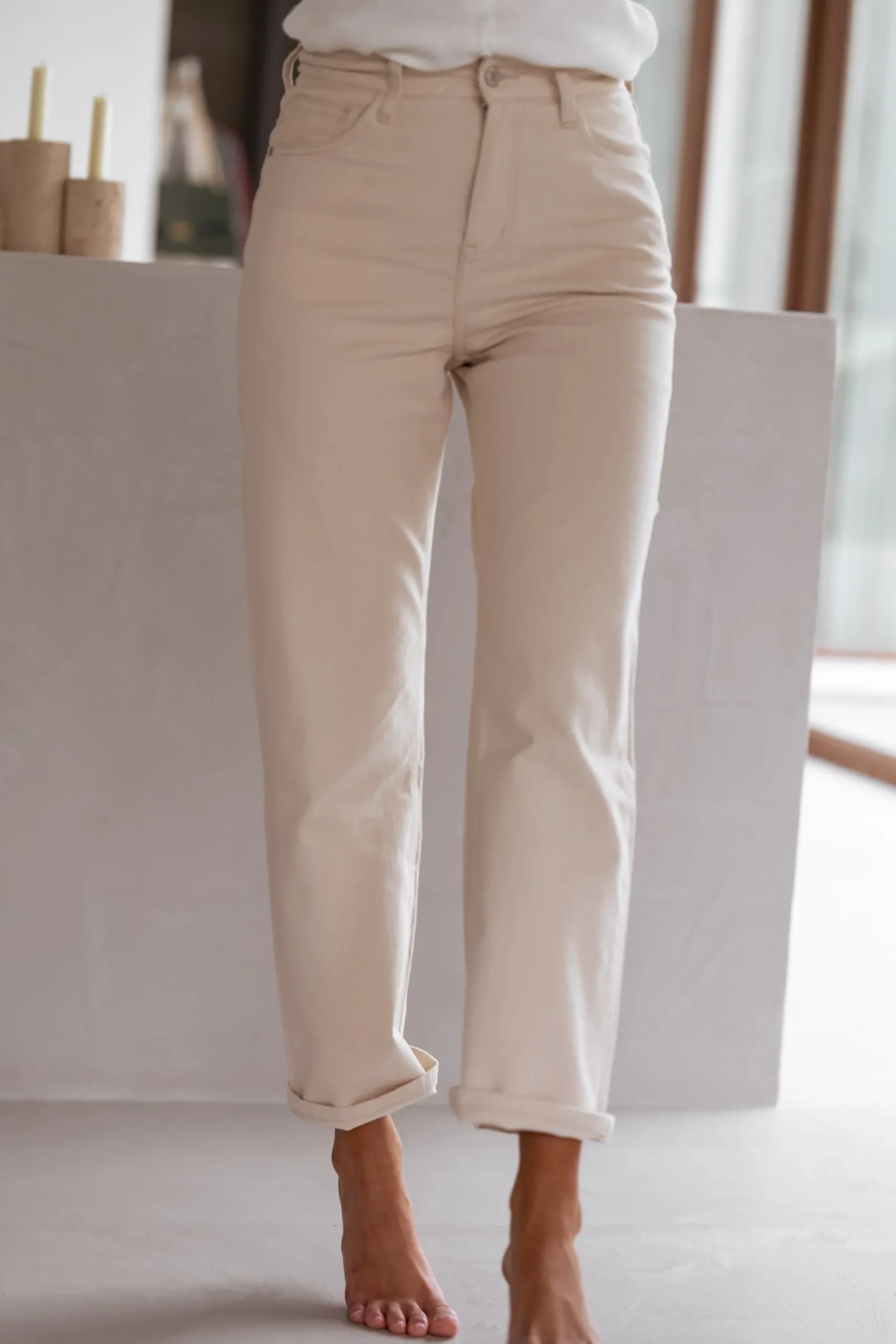 Jeans-EASY-CLOTHES Jeans Solan - beigeEasy Clothes Beige
