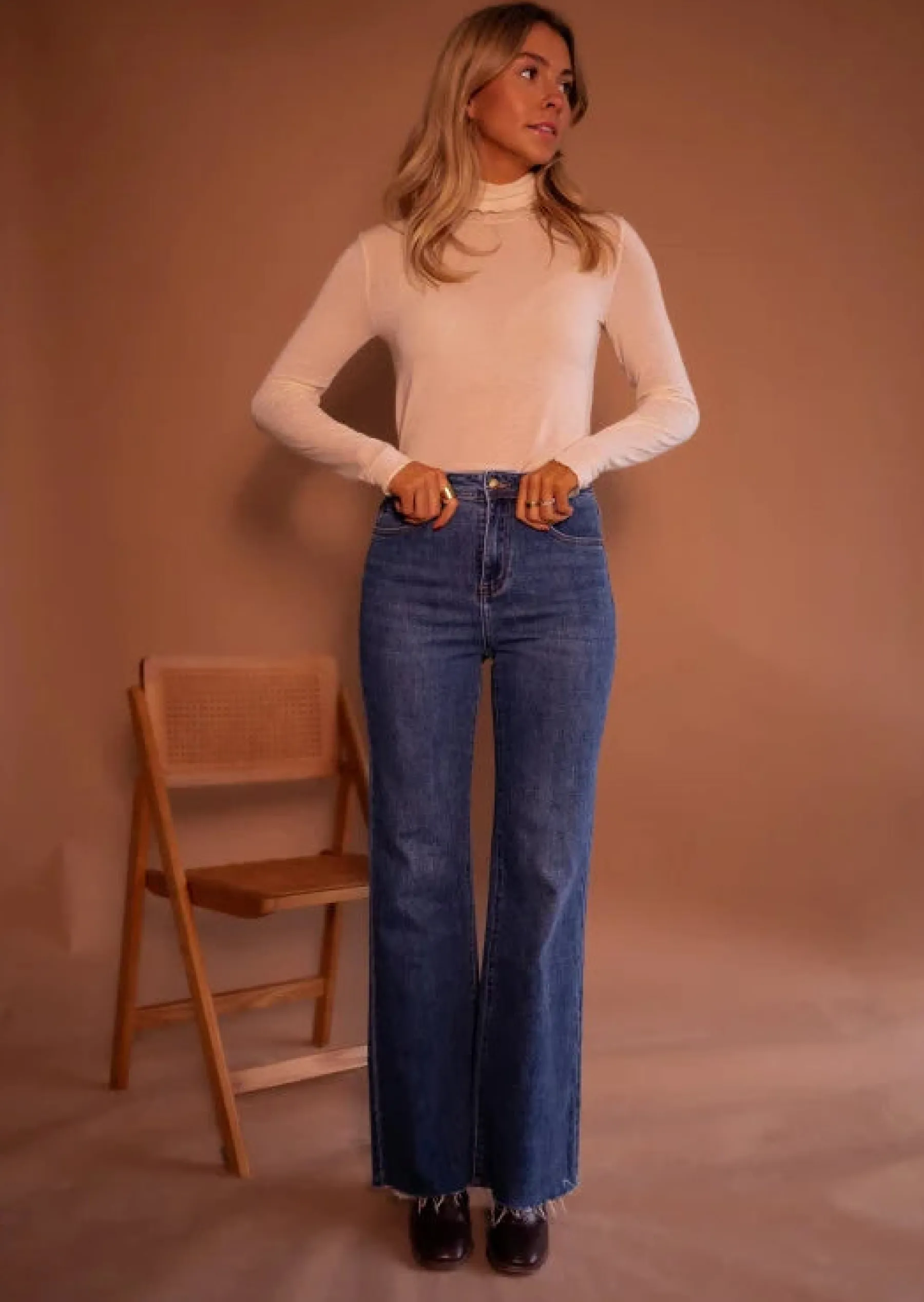 Jeans-EASY-CLOTHES Jeans Warry Bleu - Taille Haute - ÉvaséEasy Clothes Bleu
