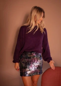 Jupes & Shorts-EASY-CLOTHES Jupe Adelyne - Pailletée - Courte & FendueEasy Clothes À paillettes       