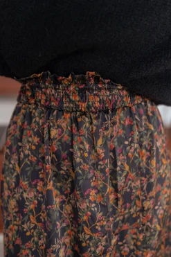 Jupes & Shorts-EASY-CLOTHES Jupe Bridget - noire à fleursEasy Clothes Noire à fleurs       