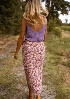 Jupes & Shorts-EASY-CLOTHES Jupe Fleurie Dolo - Mi Longue - Fluide & LégèreEasy Clothes À fleurs