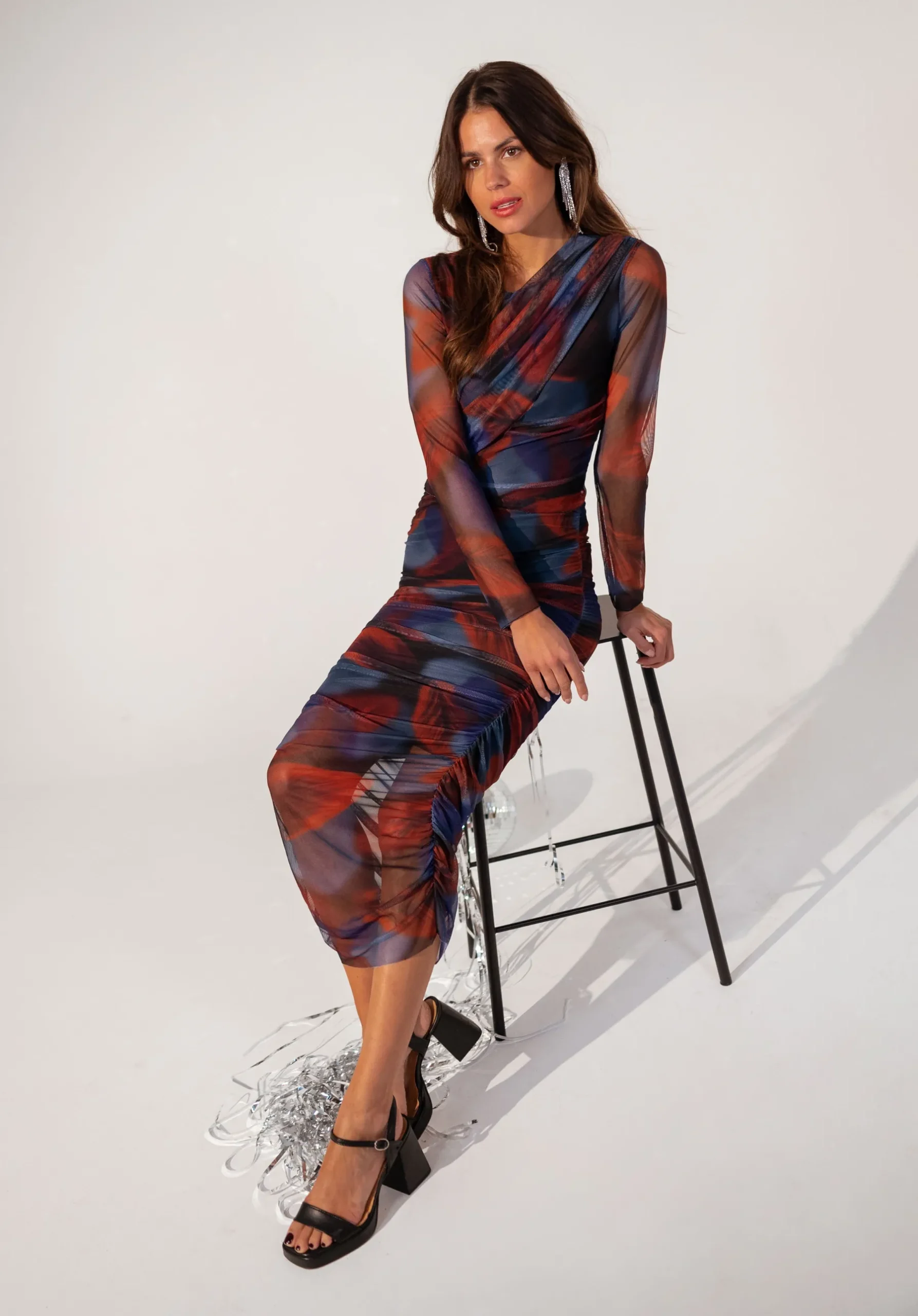 Jupes & Shorts-EASY-CLOTHES Jupe Huda - bleue et rougeEasy Clothes Bleue et rouge