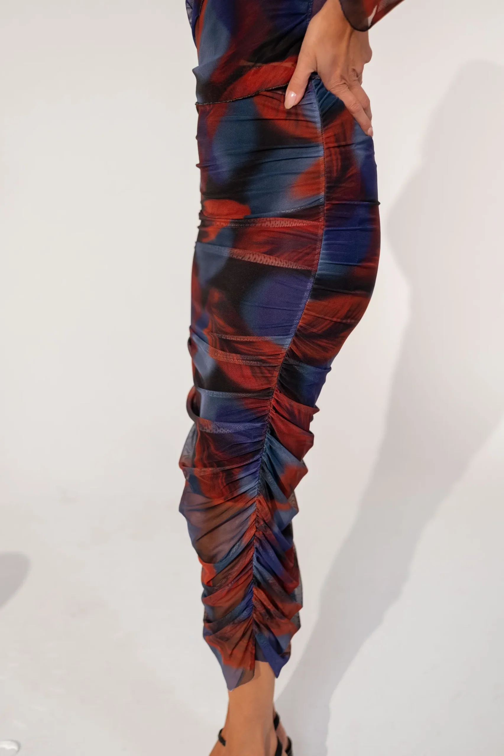 Jupes & Shorts-EASY-CLOTHES Jupe Huda - bleue et rougeEasy Clothes Bleue et rouge