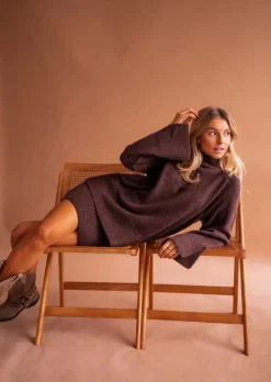 Jupes & Shorts-EASY-CLOTHES Jupe Ivan Chocolat - Droite & Moulante - Vêtements FemmeEasy Clothes Chocolat       