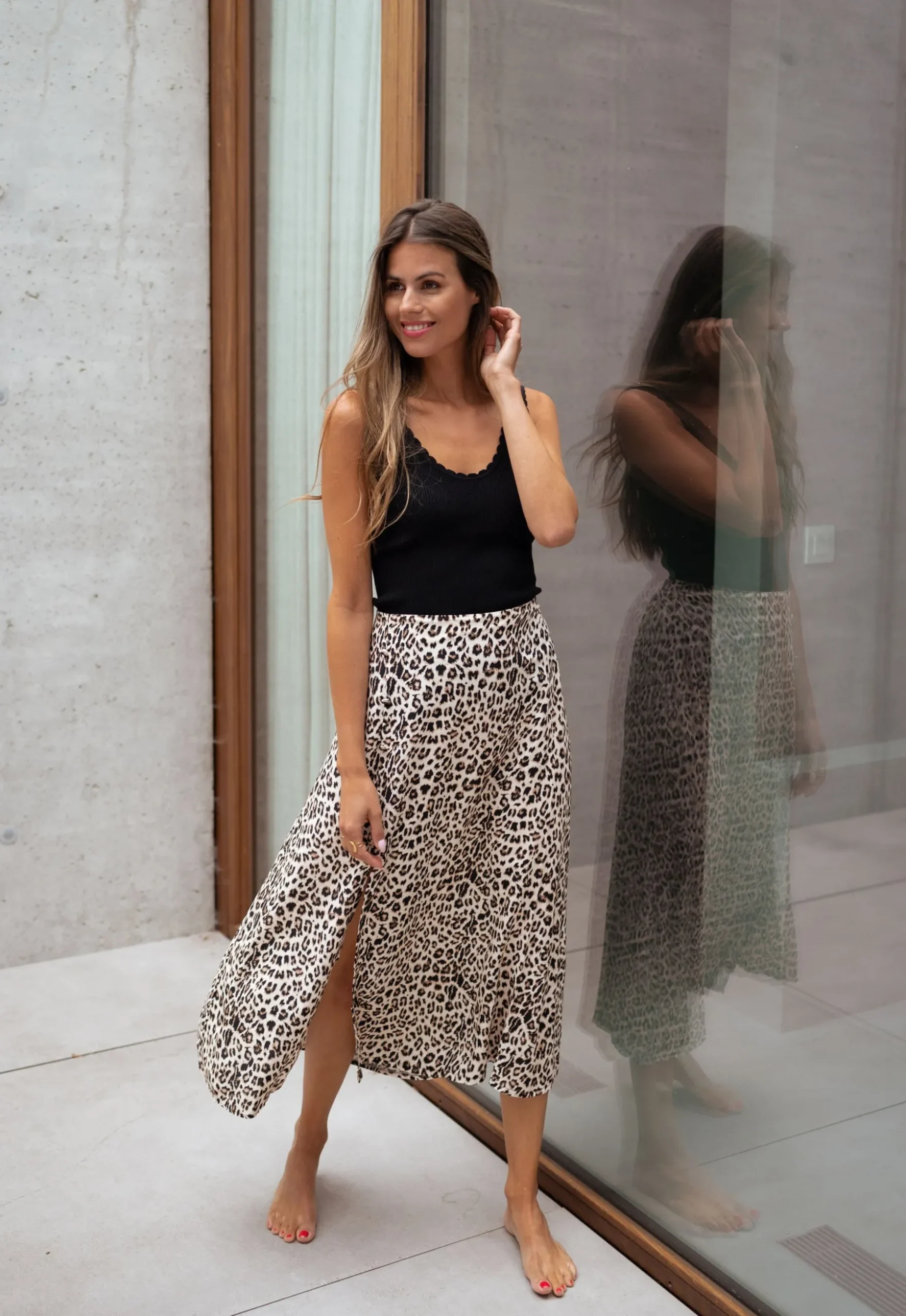 Jupes & Shorts-EASY-CLOTHES Jupe longue Amalya - léopardEasy Clothes Léopard