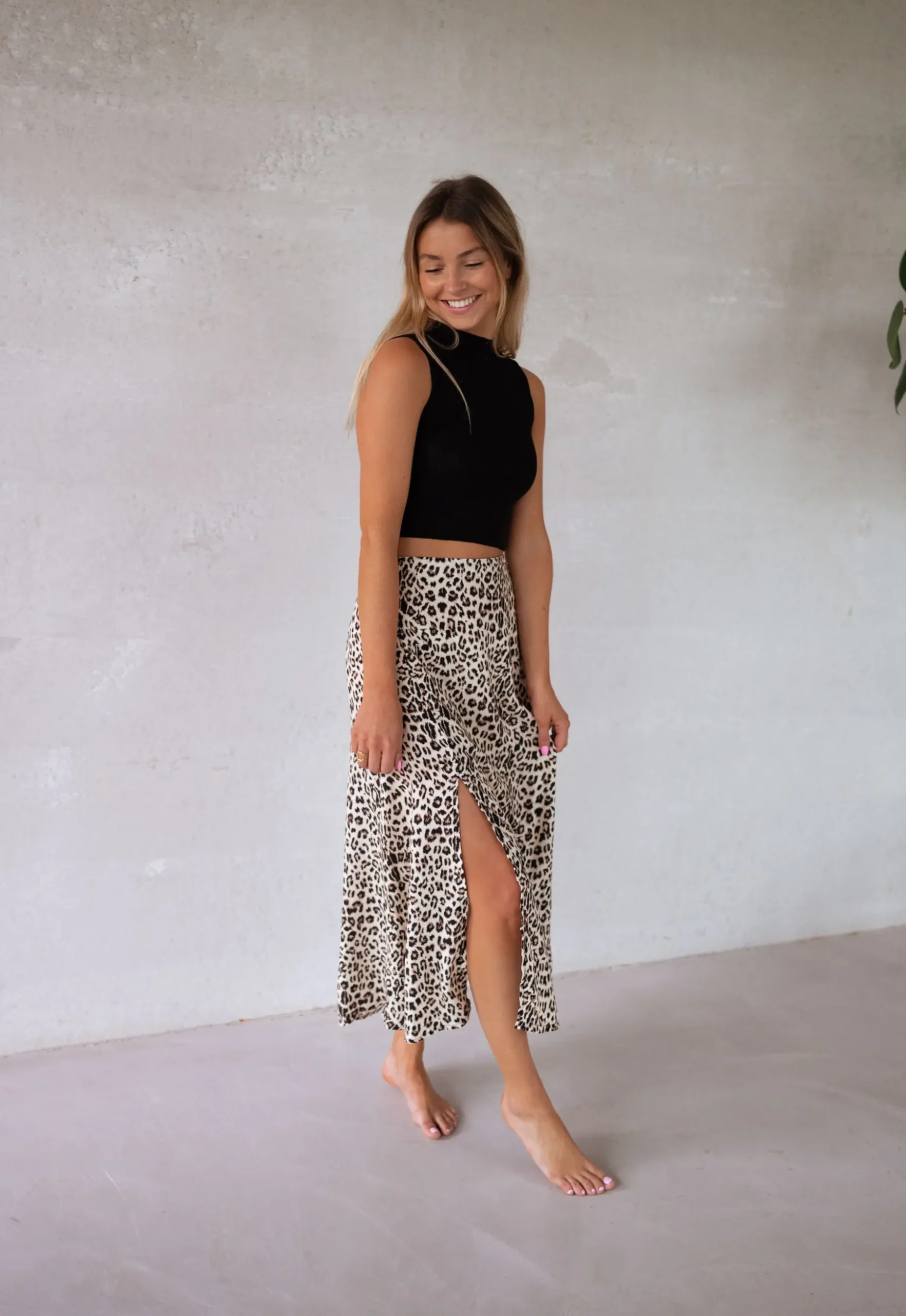 Jupes & Shorts-EASY-CLOTHES Jupe longue Amalya - léopardEasy Clothes Léopard