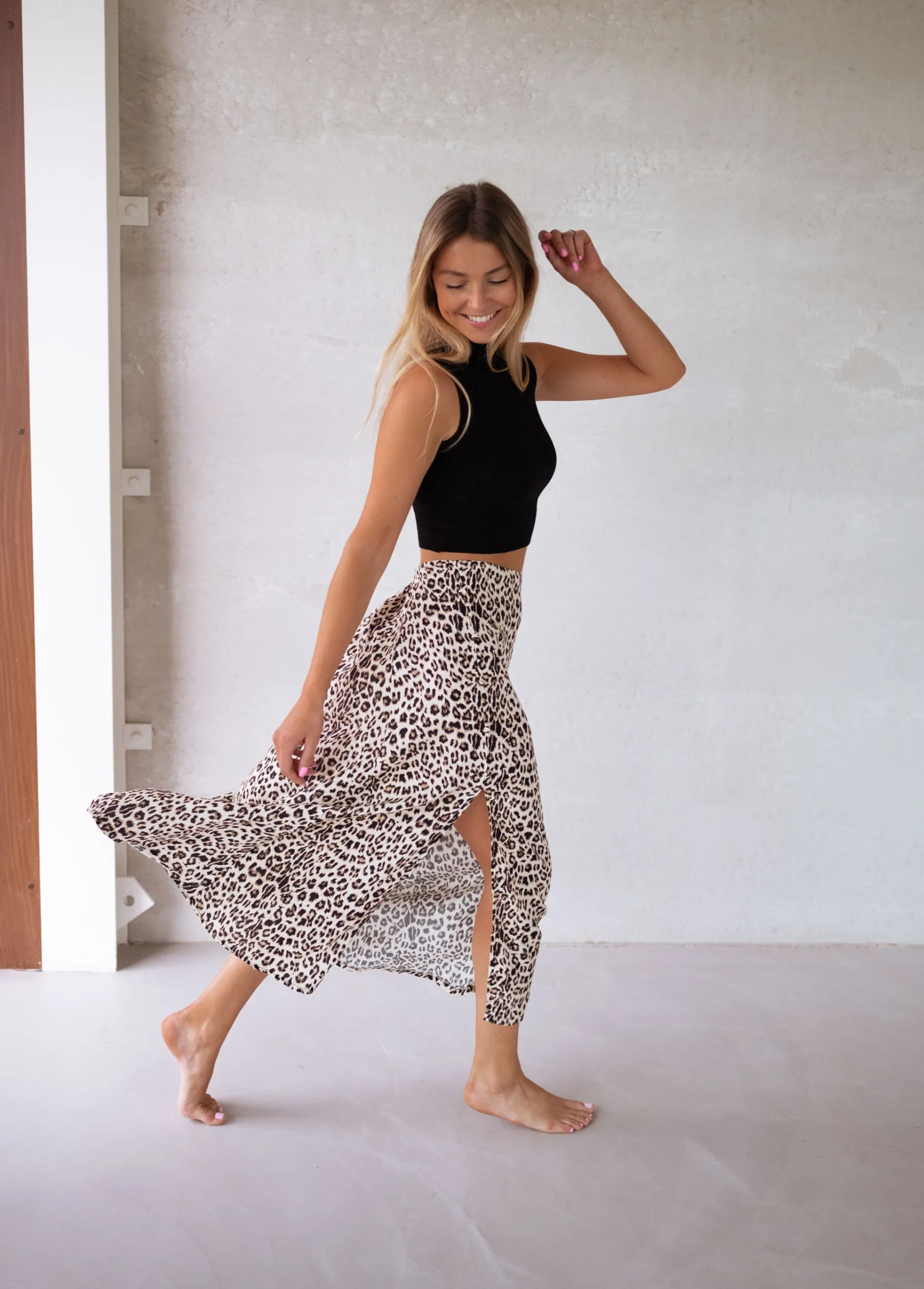 Jupes & Shorts-EASY-CLOTHES Jupe longue Amalya - léopardEasy Clothes Léopard