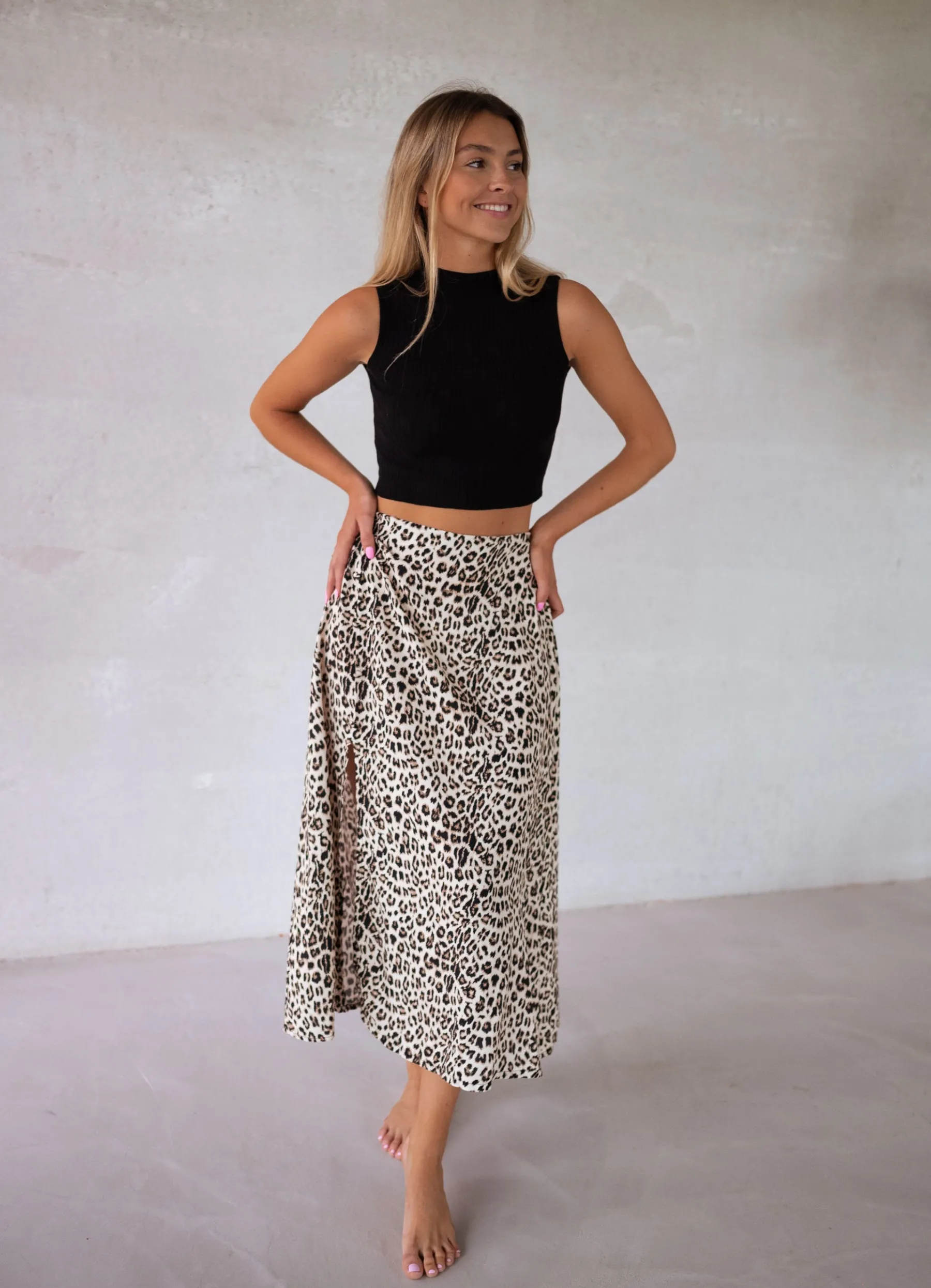 Jupes & Shorts-EASY-CLOTHES Jupe longue Amalya - léopardEasy Clothes Léopard