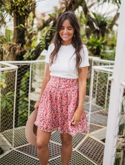 Jupes & Shorts-EASY-CLOTHES Jupe Maud CREATION - rouge à fleursEasy Clothes Rouge à fleurs