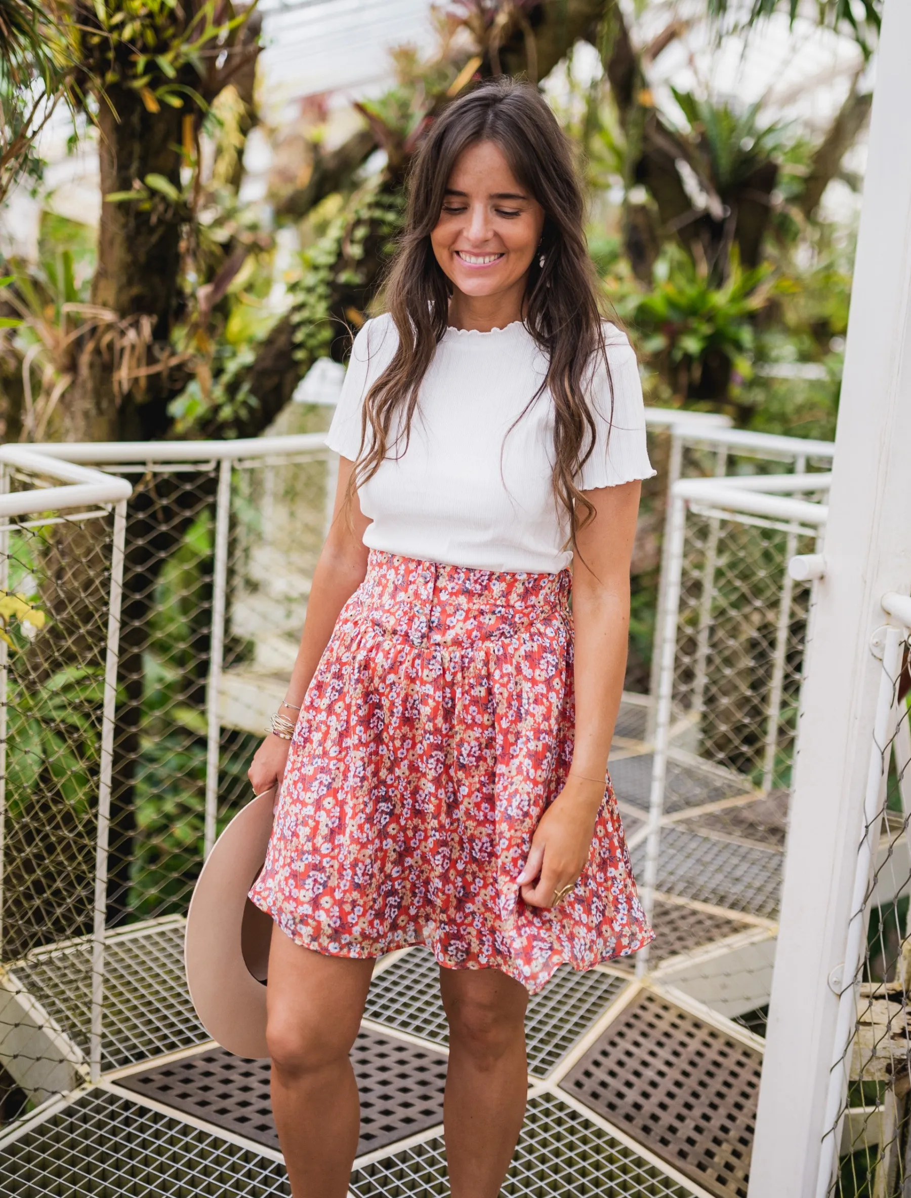 Jupes & Shorts-EASY-CLOTHES Jupe Maud CREATION - rouge à fleursEasy Clothes Rouge à fleurs